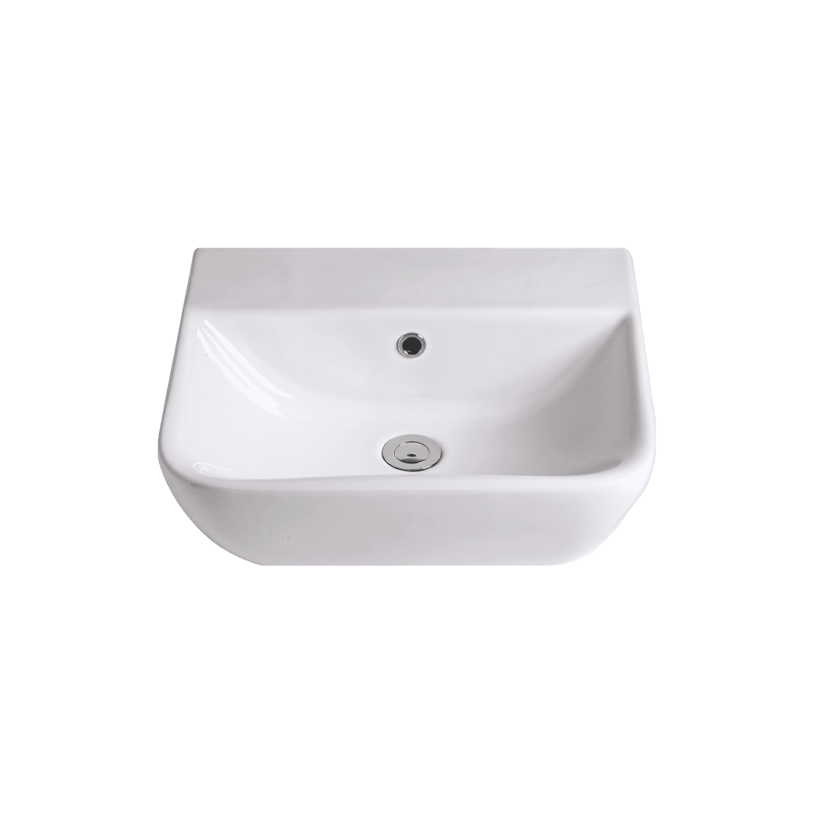 Cygnet 500 Semi Recessed Basin - No Taphole - Overflow gallery detail image
