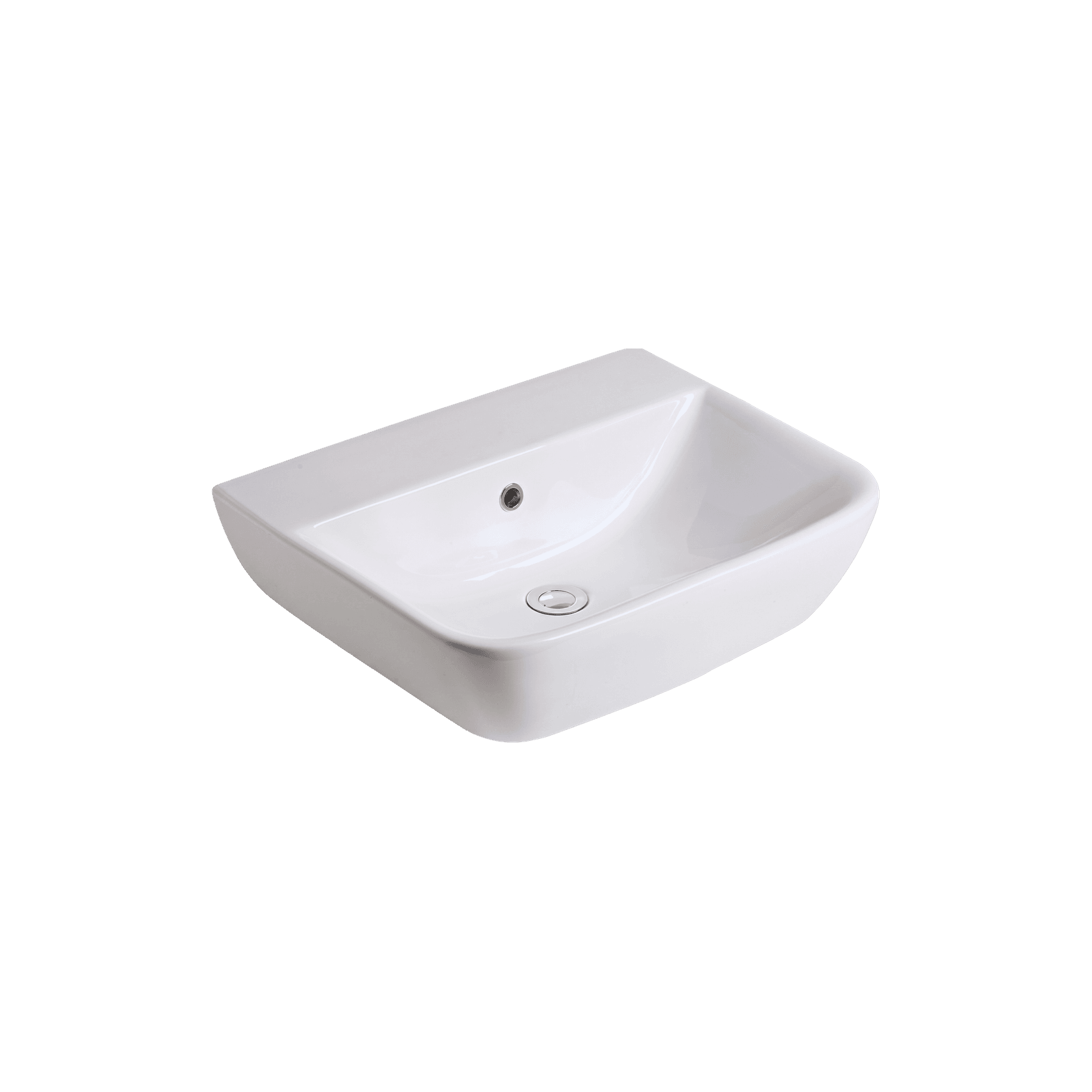 Cygnet 550 Wall Basin - No Taphole - Overflow - Inc Fixing Kit gallery detail image