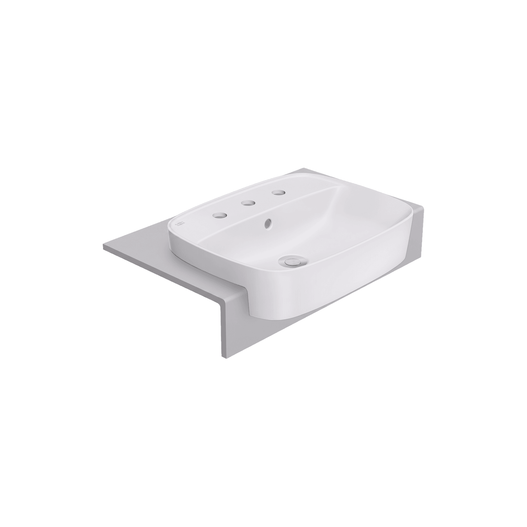Signature 550 Semi Recessed Basin - 3 Tap Hole - Overflow gallery detail image