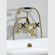 The Water Monopoly - Rockwell Wall-Mounted Bath Mixer With Handshower & Metal/Coloured Crosshead Taps gallery detail image