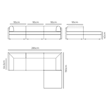 Addy 4 Seater Chaise Sofa - Copenhagen Espresso gallery detail image