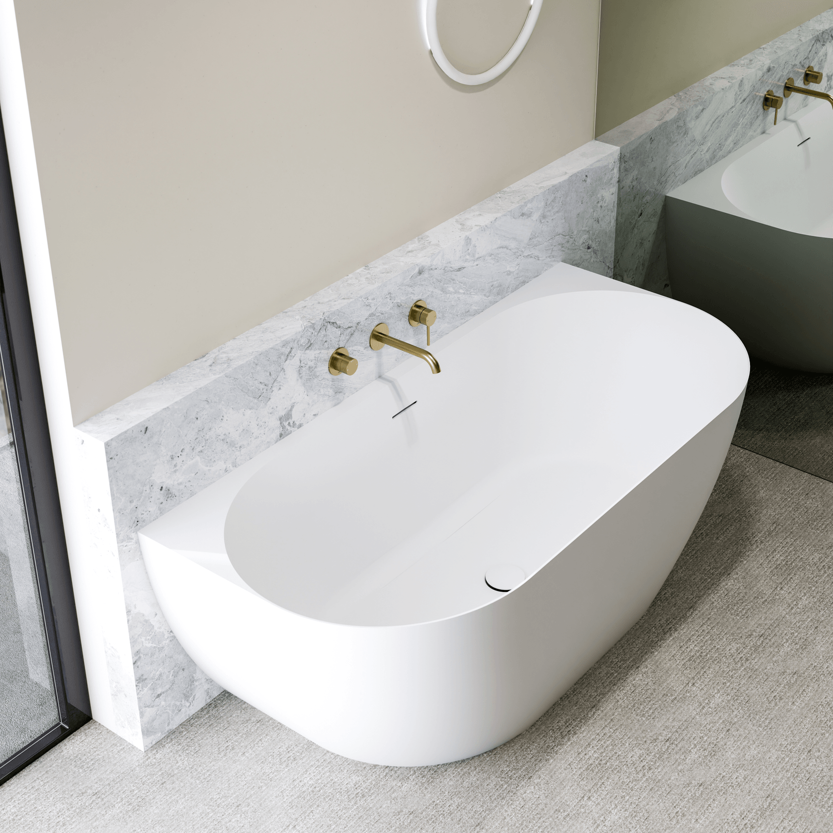 Endura Acrylic Arc 1600 Back to Wall Bath gallery detail image