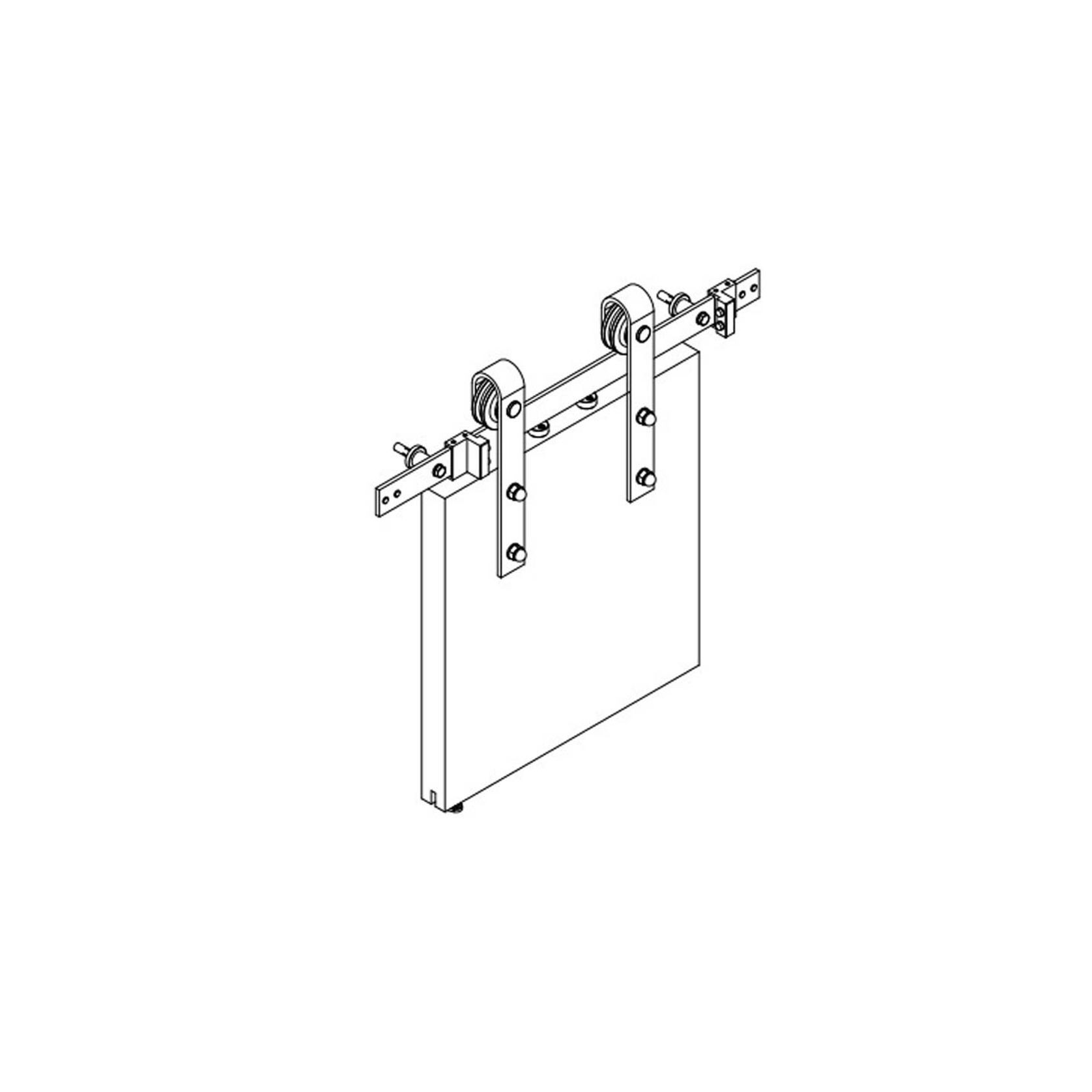 Brio Open Bar Rail Timber 80 For Top Hung Straight Sliding Panels - Available in Various Sizes and Finishes gallery detail image