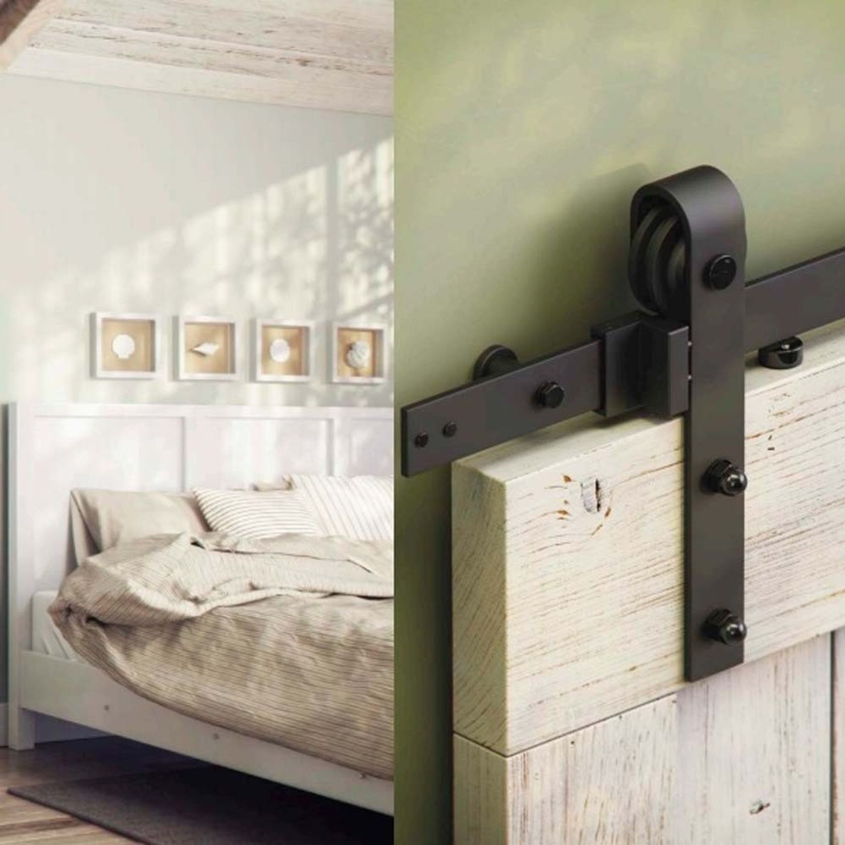 Brio Open Bar Rail Timber 80 2000mm Stainless Steel For Top Hung Straight Sliding Panels OBF80-20 gallery detail image