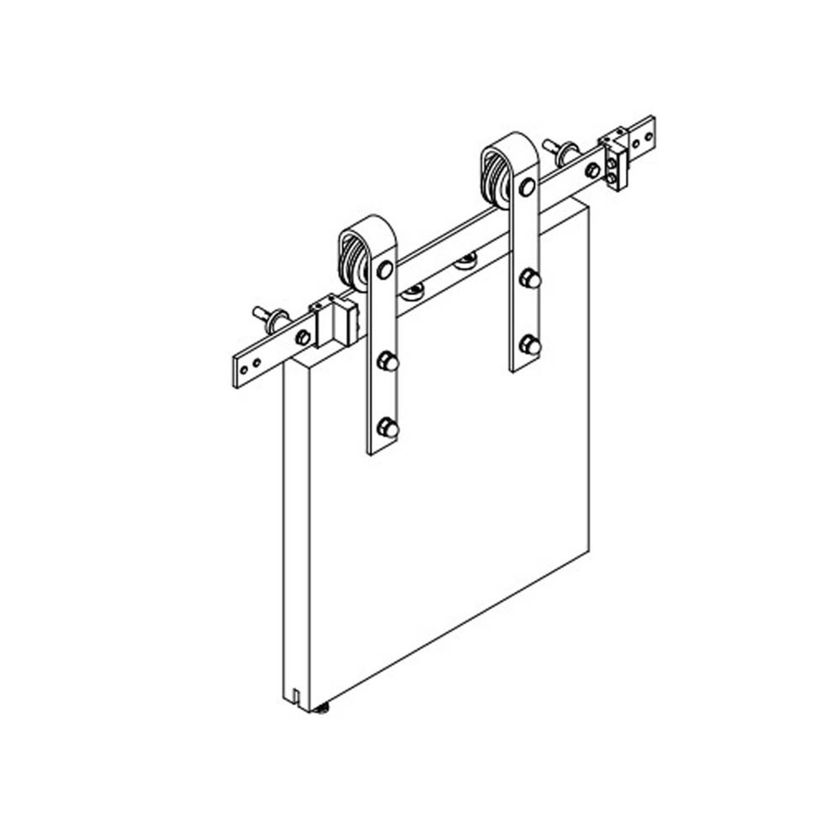 Brio Open Bar Rail Timber 80 2000mm Stainless Steel For Top Hung Straight Sliding Panels OBF80-20 gallery detail image