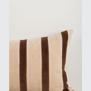 Baya Huxley Cushion -  Natural/Chocolate gallery detail image