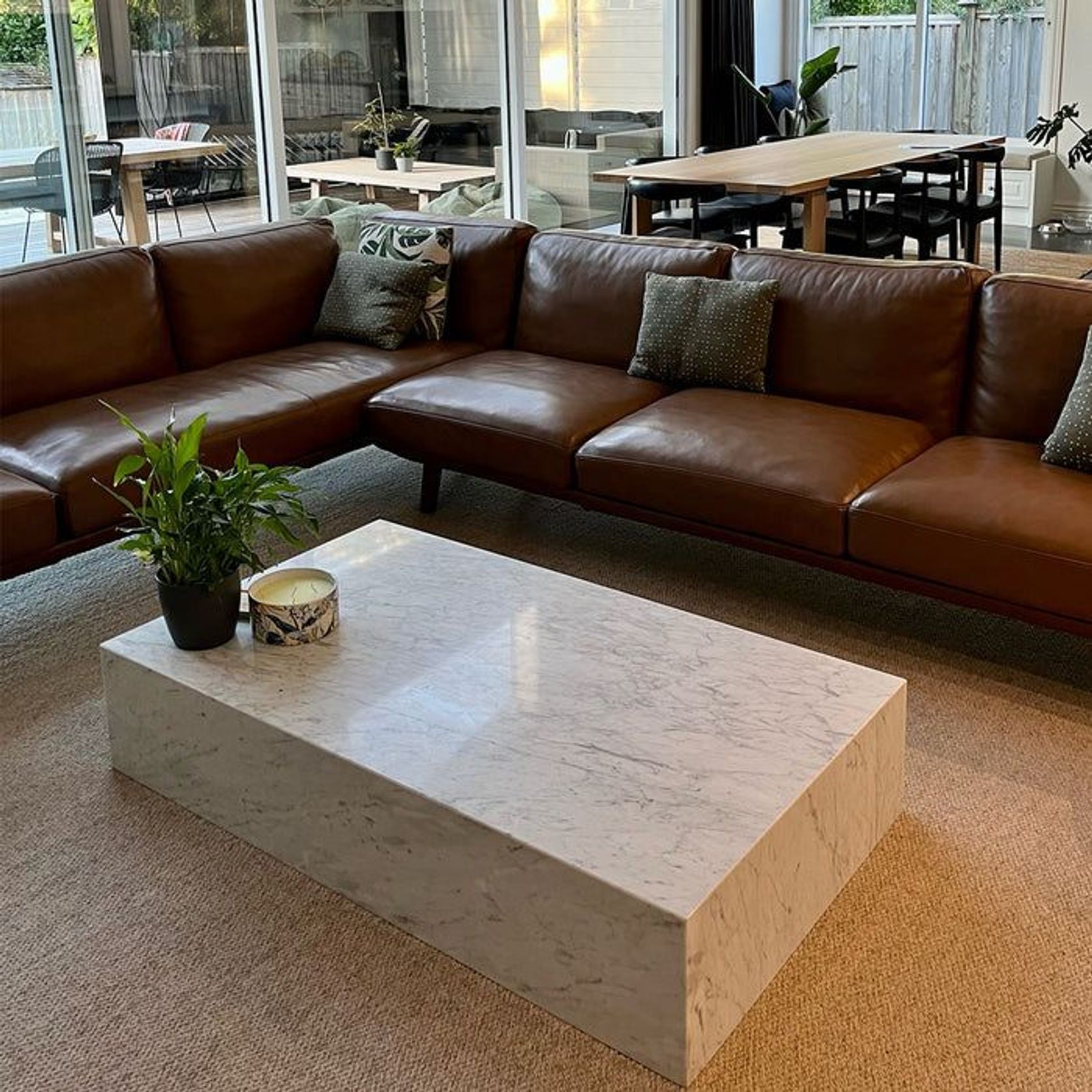 Block Coffee Table - Carrara Marble - Large | Natural Stone Co. gallery detail image