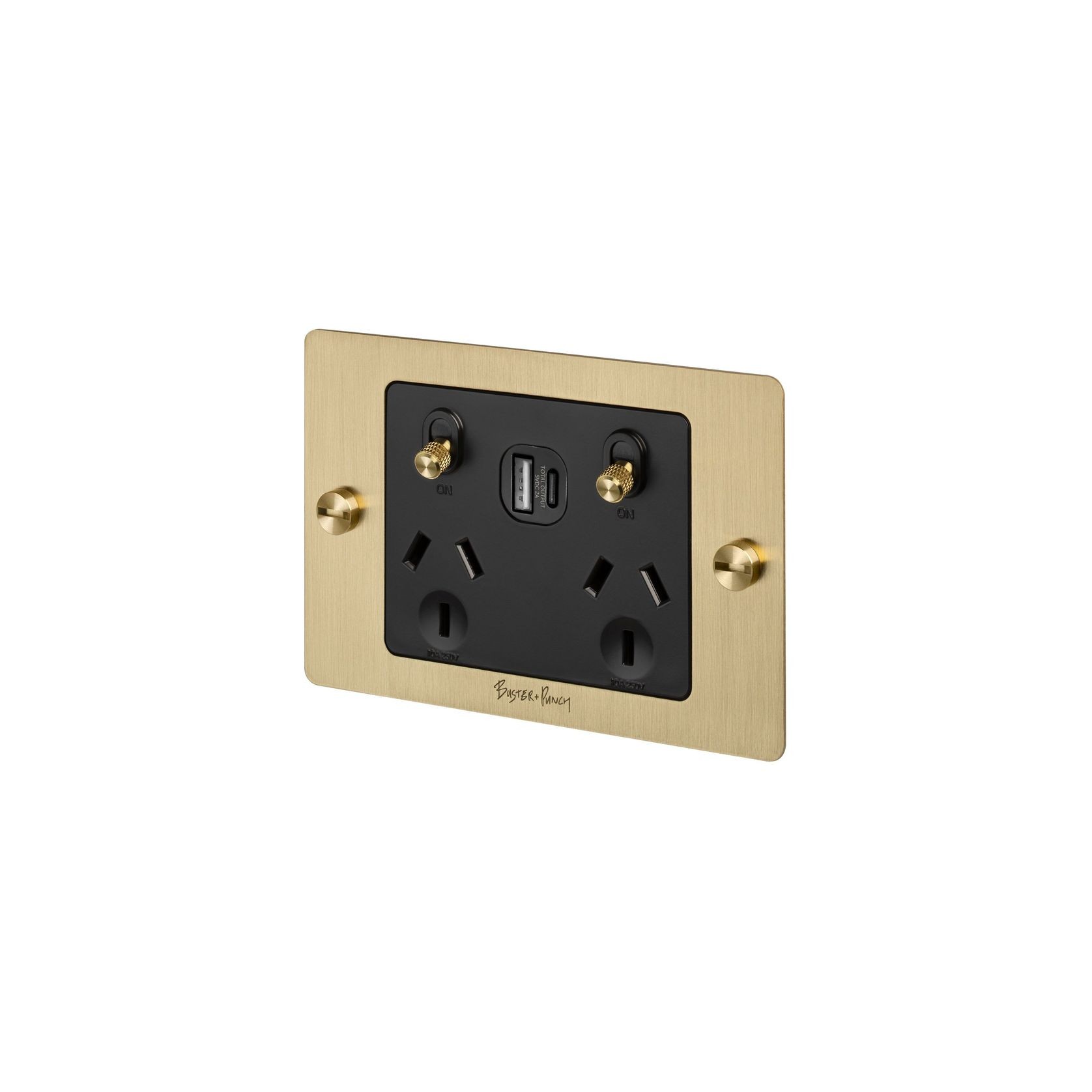 2 Gang GPO Socket Switch + Single USB A + C gallery detail image