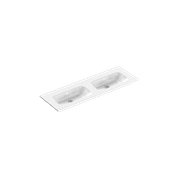 Casello 1400 Double Basin Vanity Top Gloss White gallery detail image