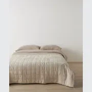 Ravello Linen Coverlet - Bone by Weave Home gallery detail image