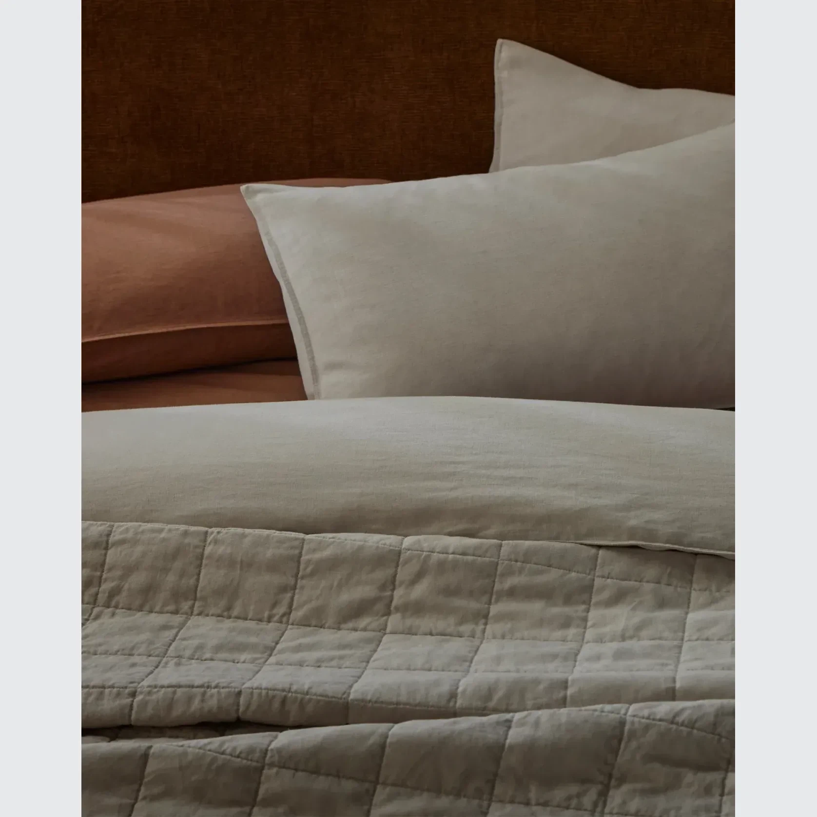 Ravello Linen Coverlet - Bone by Weave Home gallery detail image