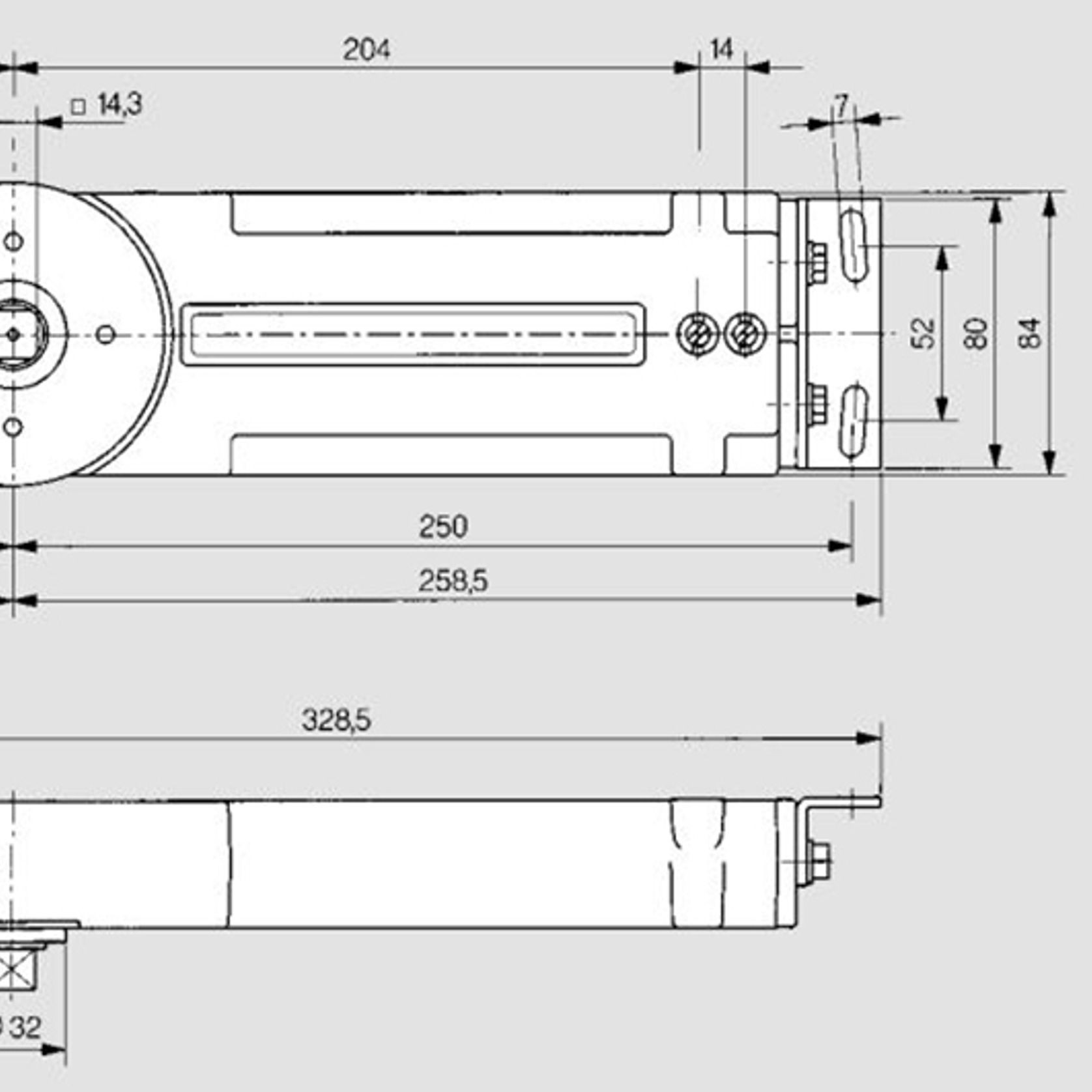 Dorma RTS85 EN4 Transom Concealed Closer Hold-Open for Action Doors 85322101 gallery detail image