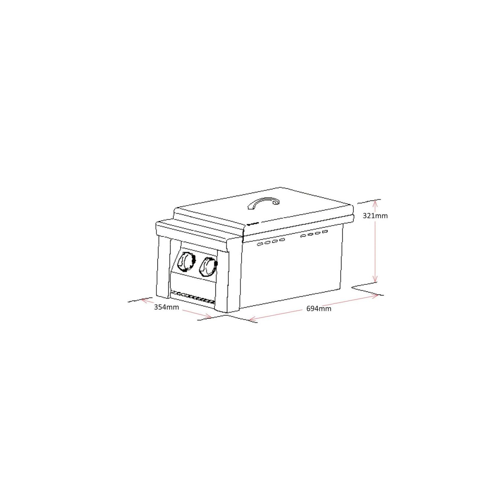 Grandfire Double Side Burner | For In-Build | LPG FF gallery detail image