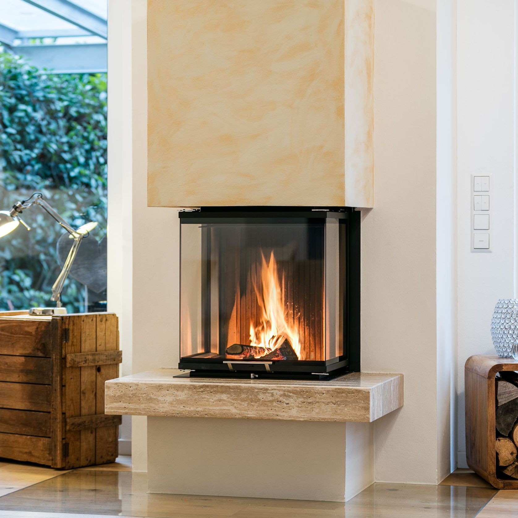 Hoxter Uka 37 Three Sided Wood Fireplace gallery detail image