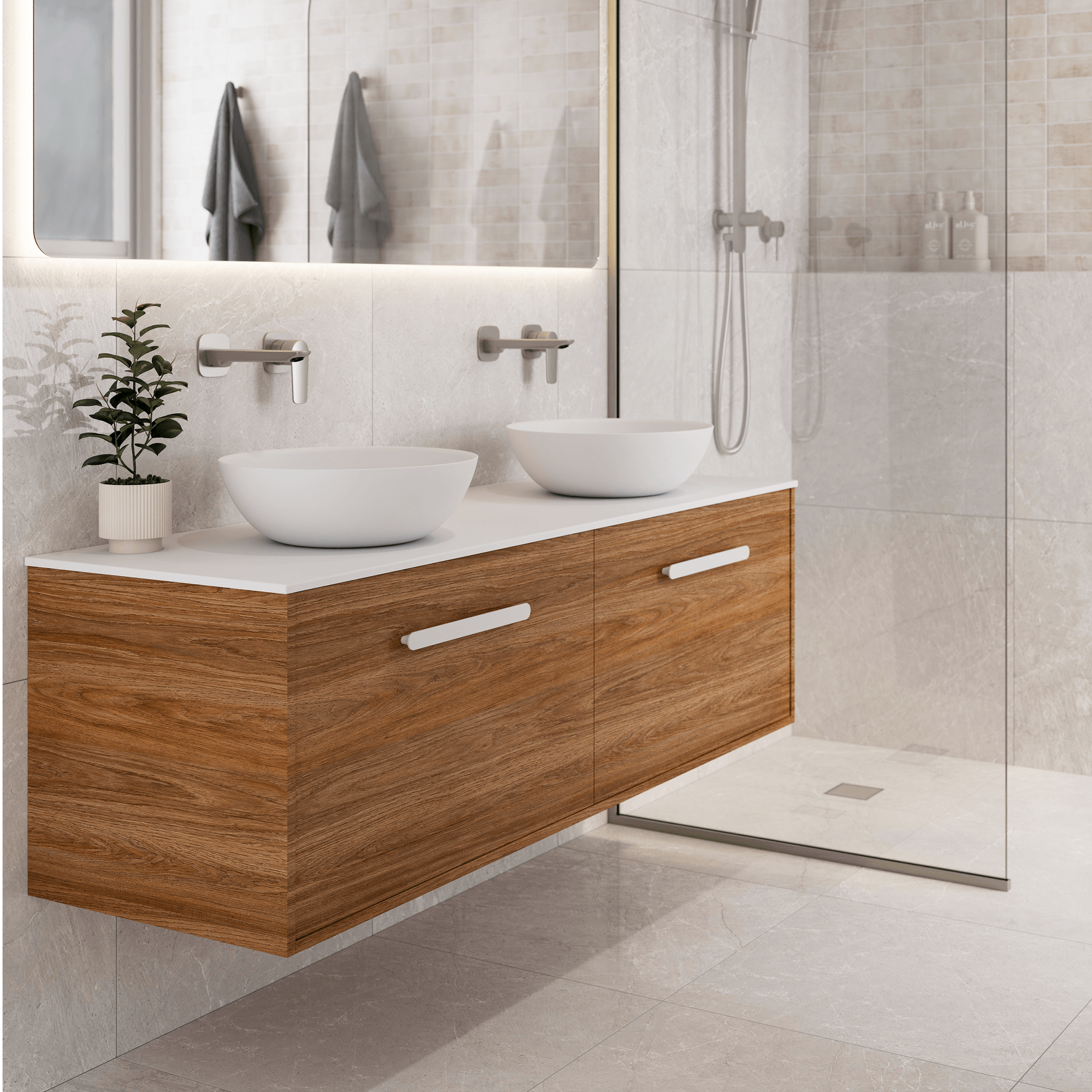 Hako 1500 Double Basin Vanity | Villastone Slab Top gallery detail image