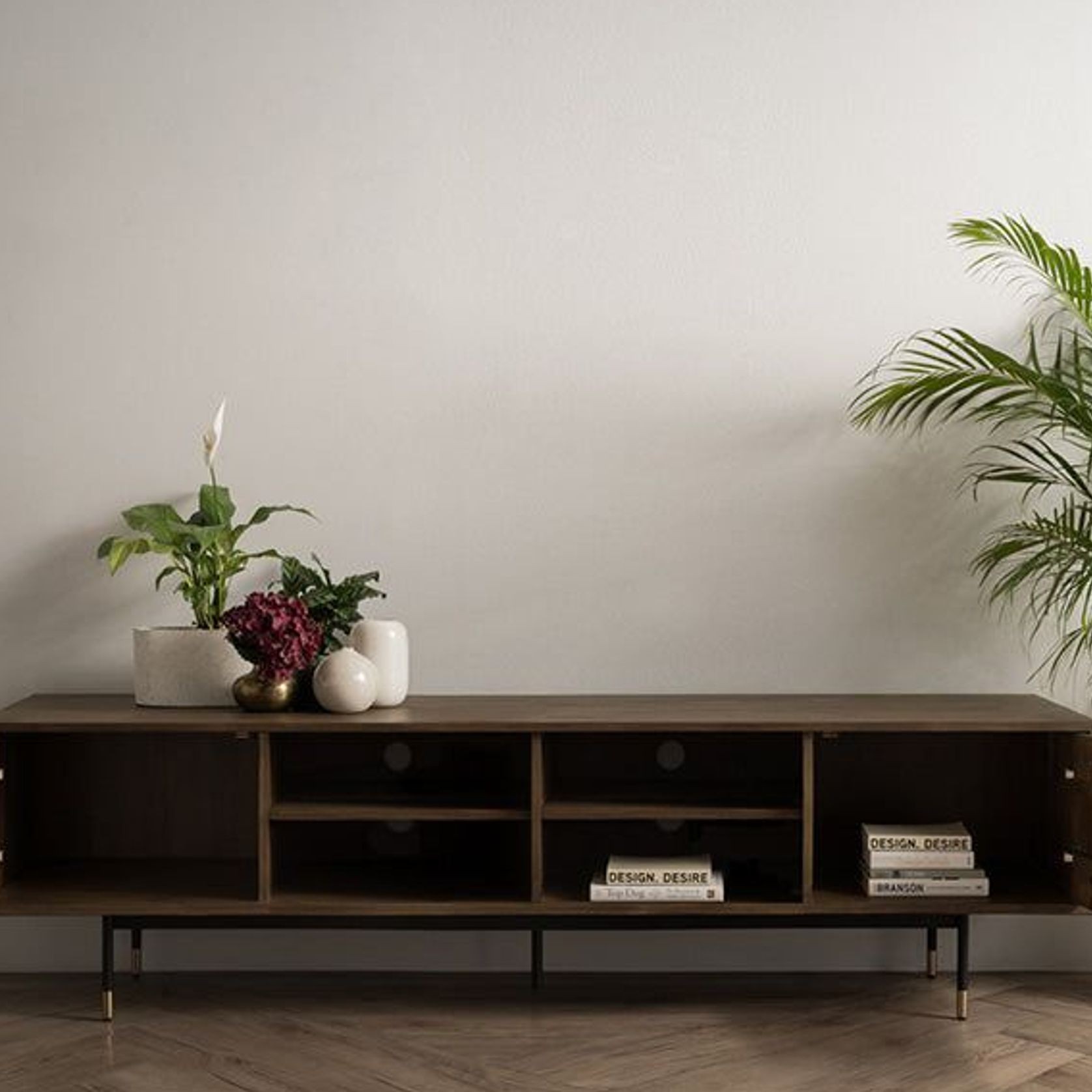 HAMILTON Entertainment TV Unit Solid Acacia Wood 200cm - Toffee Colour gallery detail image