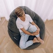 Plush Lounger Bean Bag Chair - Charcoal gallery detail image