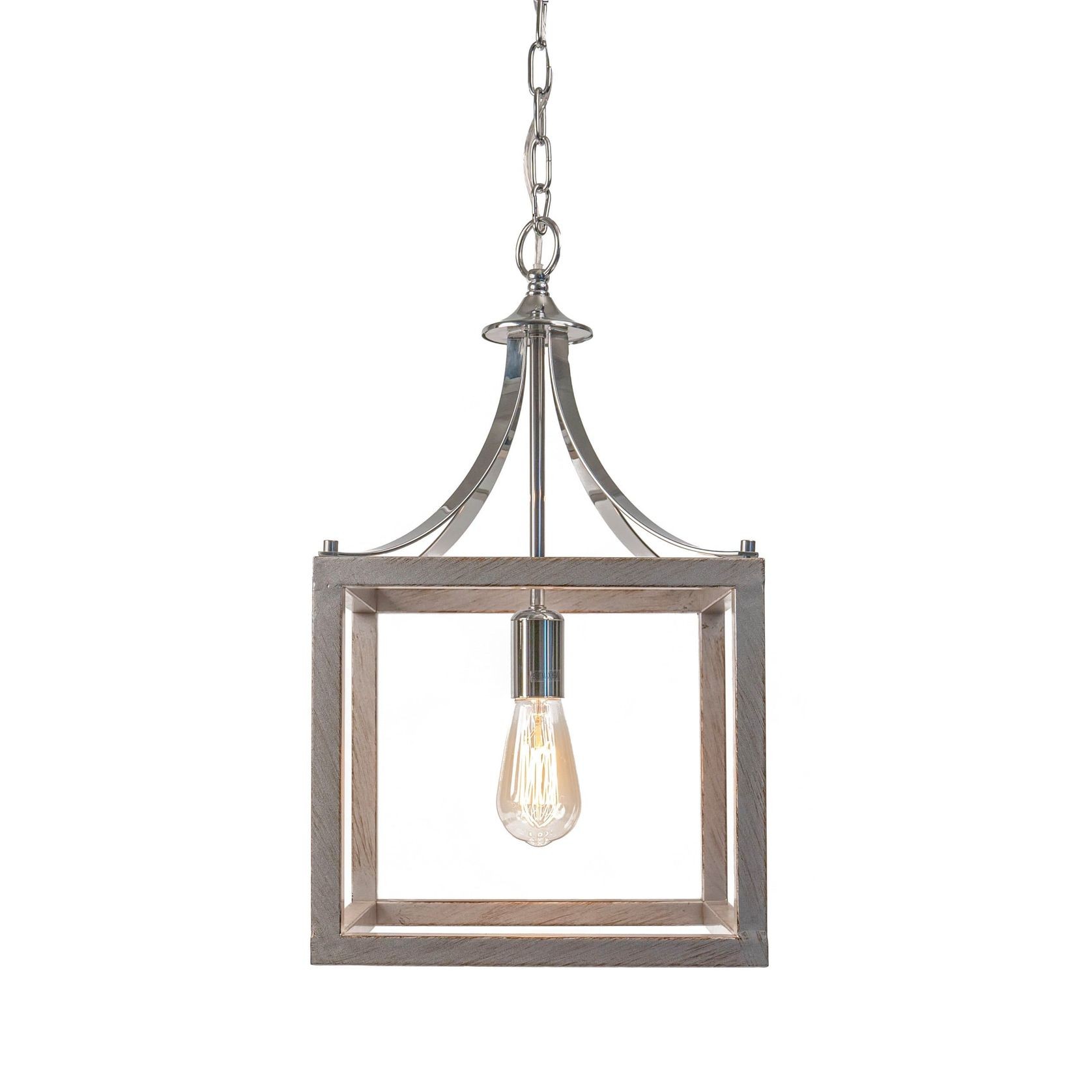 Hampton Style Lantern Pendant Light - Langham - Chrome gallery detail image
