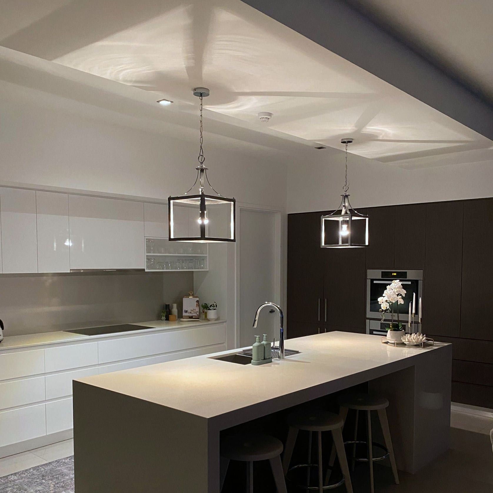 Hampton Style Lantern Pendant Light - Langham - Chrome gallery detail image