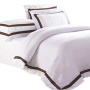 Ava Collection European Pillowcase Set - Espresso Trim gallery detail image
