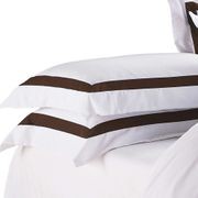 Ava Collection White Quilt Cover Set - Espresso Trim gallery detail image