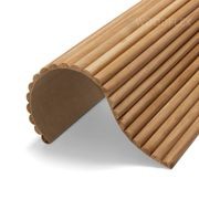 WOODFLEX Flexible Solid Paulownia Wood Slat Wall Panel - 2700mm x 600mm - Half Round gallery detail image