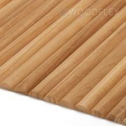 WOODFLEX Flexible Solid Paulownia Wood Slat Wall Panel - 2700mm x 600mm - Half Round gallery detail image
