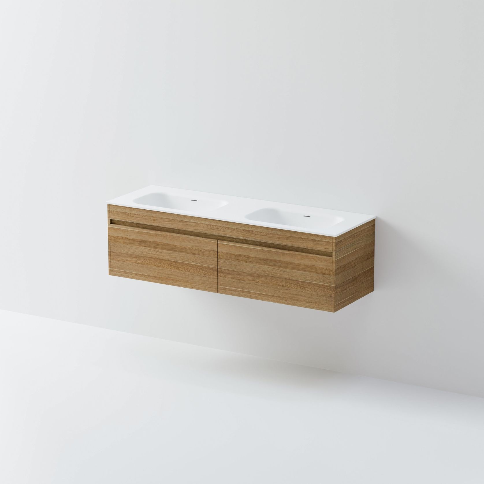 Code Luxe 1500 Wall Hung Double Basin Vanity | 2 Drawer gallery detail image