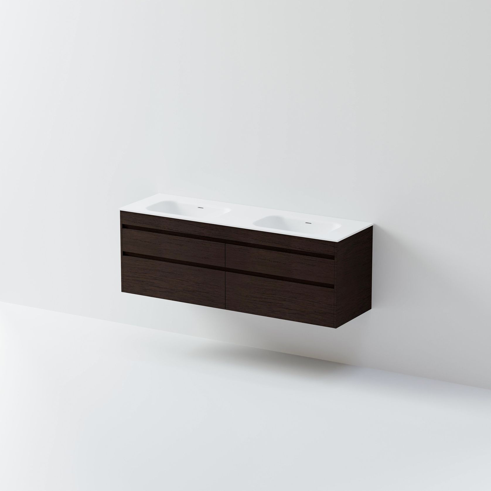 Luxe 1800 Wall Hung Double Basin Vanity | 4 Drawer gallery detail image
