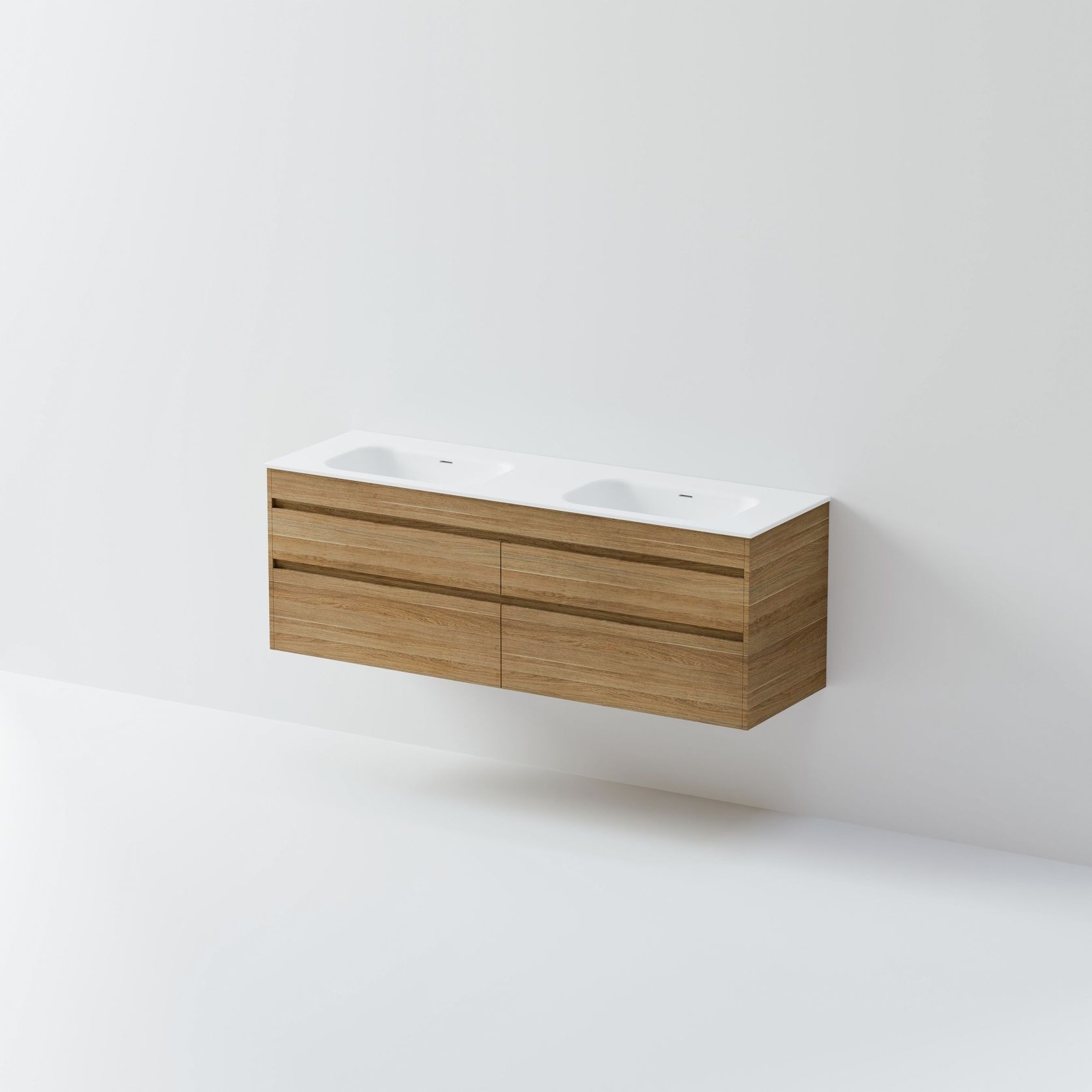 Luxe 1800 Wall Hung Double Basin Vanity | 4 Drawer gallery detail image