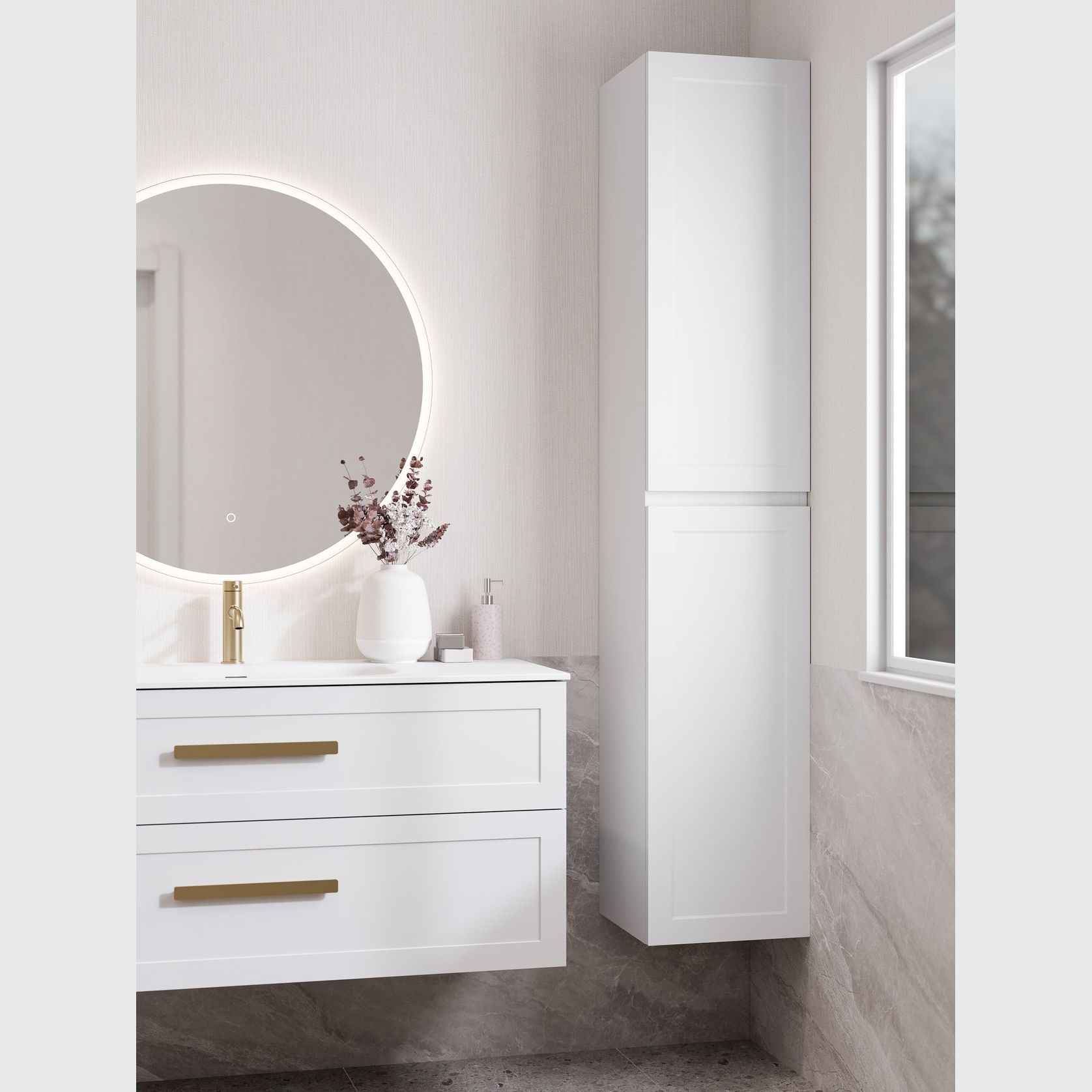 Lineare Tall Bathroom Cabinet | Loft Front gallery detail image
