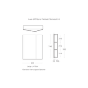 Luxe 600mm Mirror Cabinet | 2 Door gallery detail image