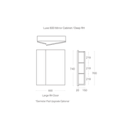 Luxe 600mm Mirror Cabinet | 2 Door gallery detail image
