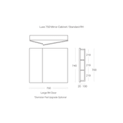 Luxe 750mm Mirror Cabinet | 2 Door gallery detail image