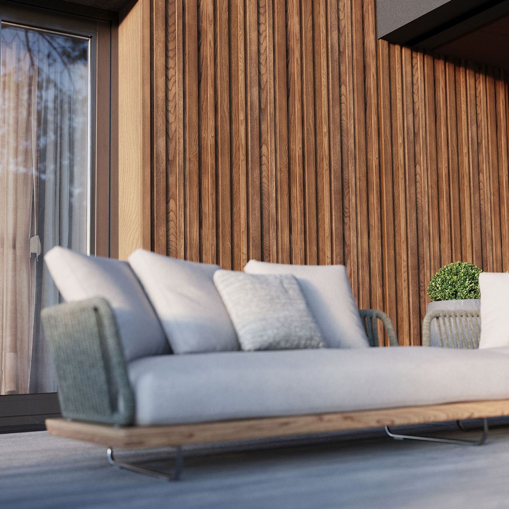 Millboard Envello Board & Batten+ Cladding | Coppered Oak gallery detail image