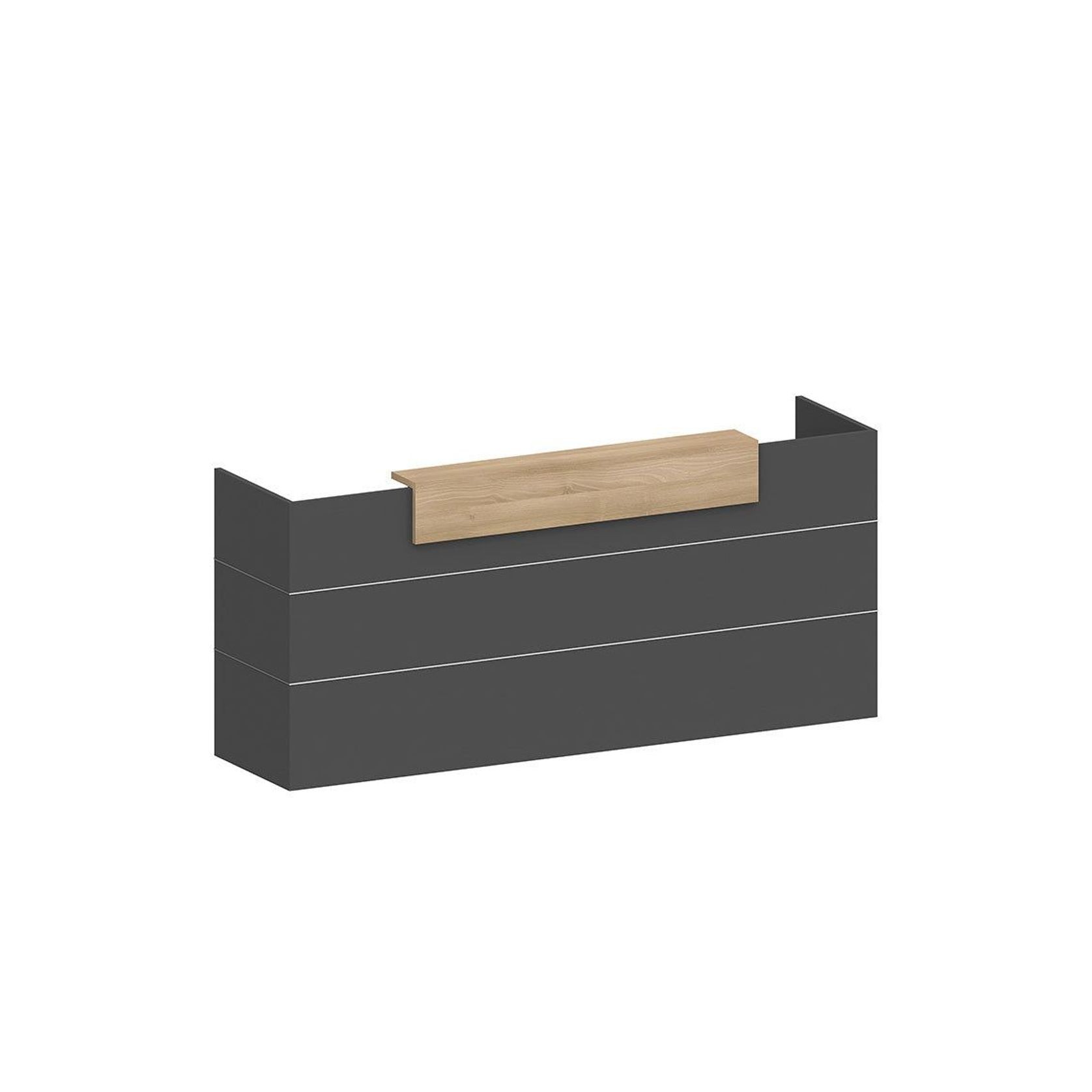 BELEN Reception Desk 2.4M - Acacia & Carbon Grey gallery detail image