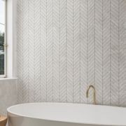 Arctic Tundra White Matt Herringbone Mosaic gallery detail image
