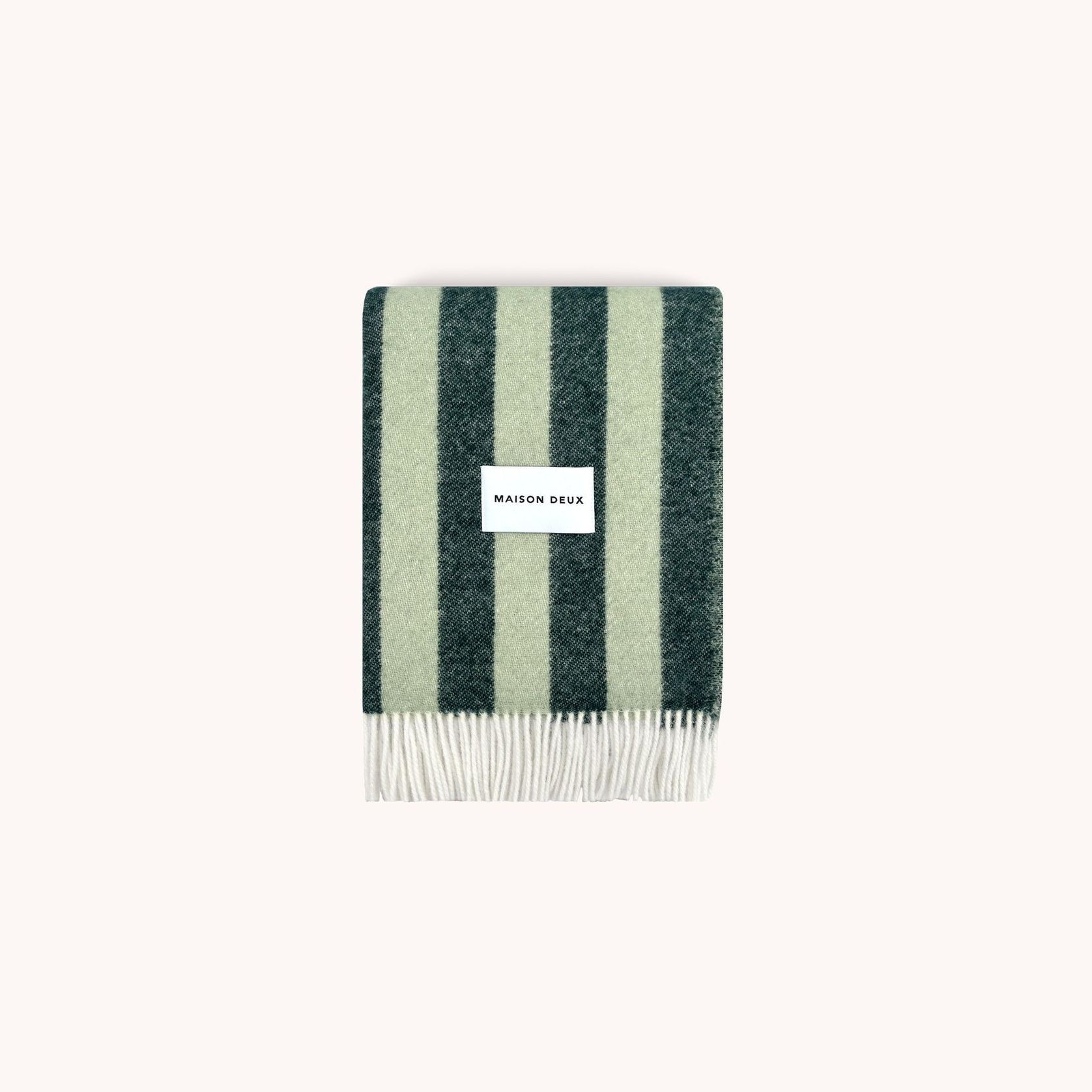 Maison Deux Candy Wrap - Green Sage | Large Reversible Wool Throw gallery detail image