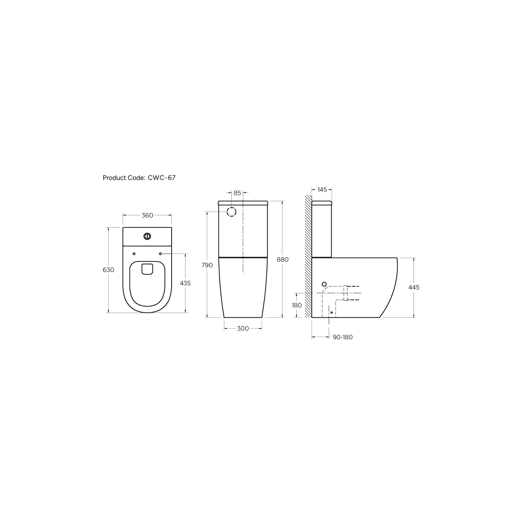 Flow Typhoon Overheight BTW Toilet Suite | Gloss White gallery detail image
