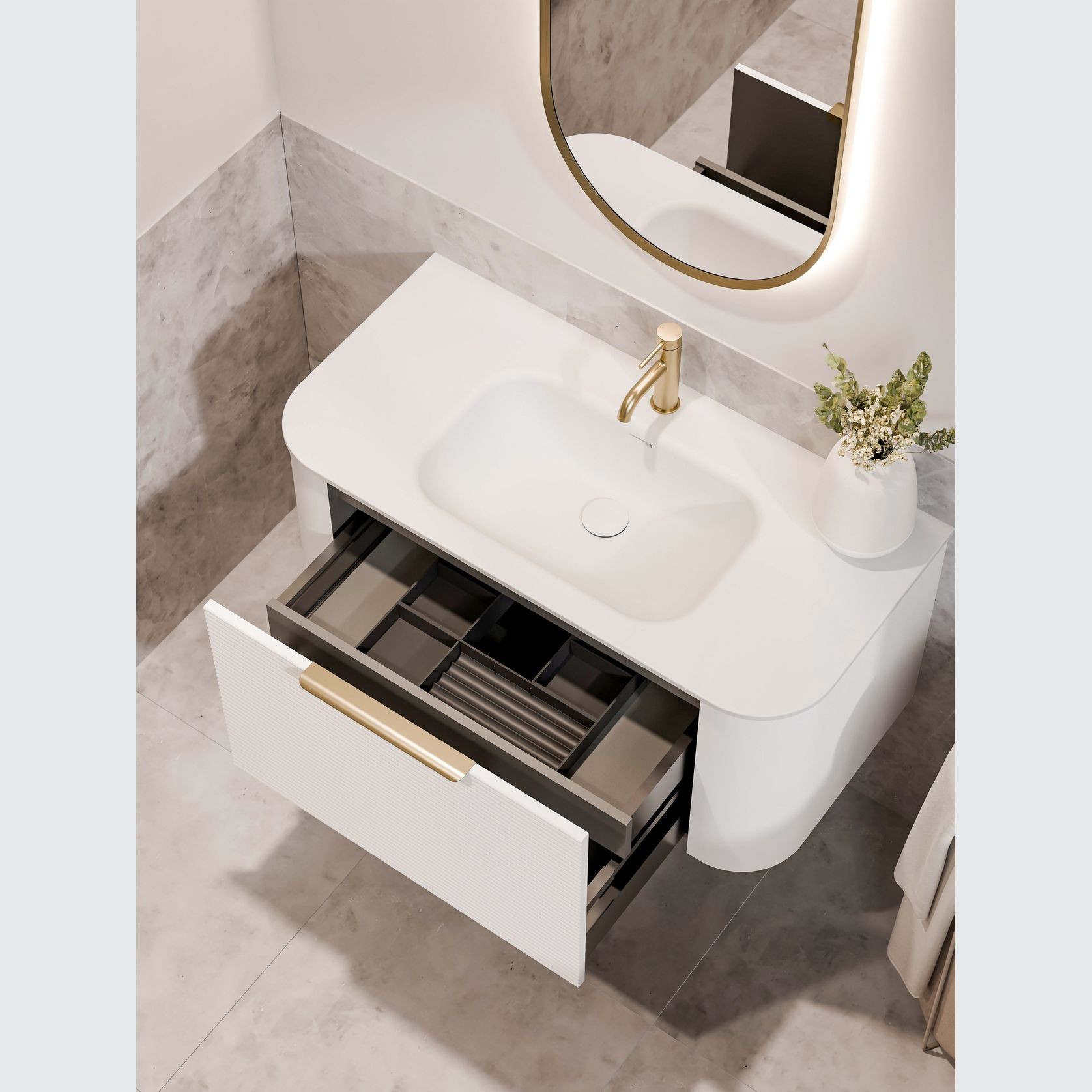 Nature 1000 Vanity | Inset Basin & Orchard Drawer Front gallery detail image