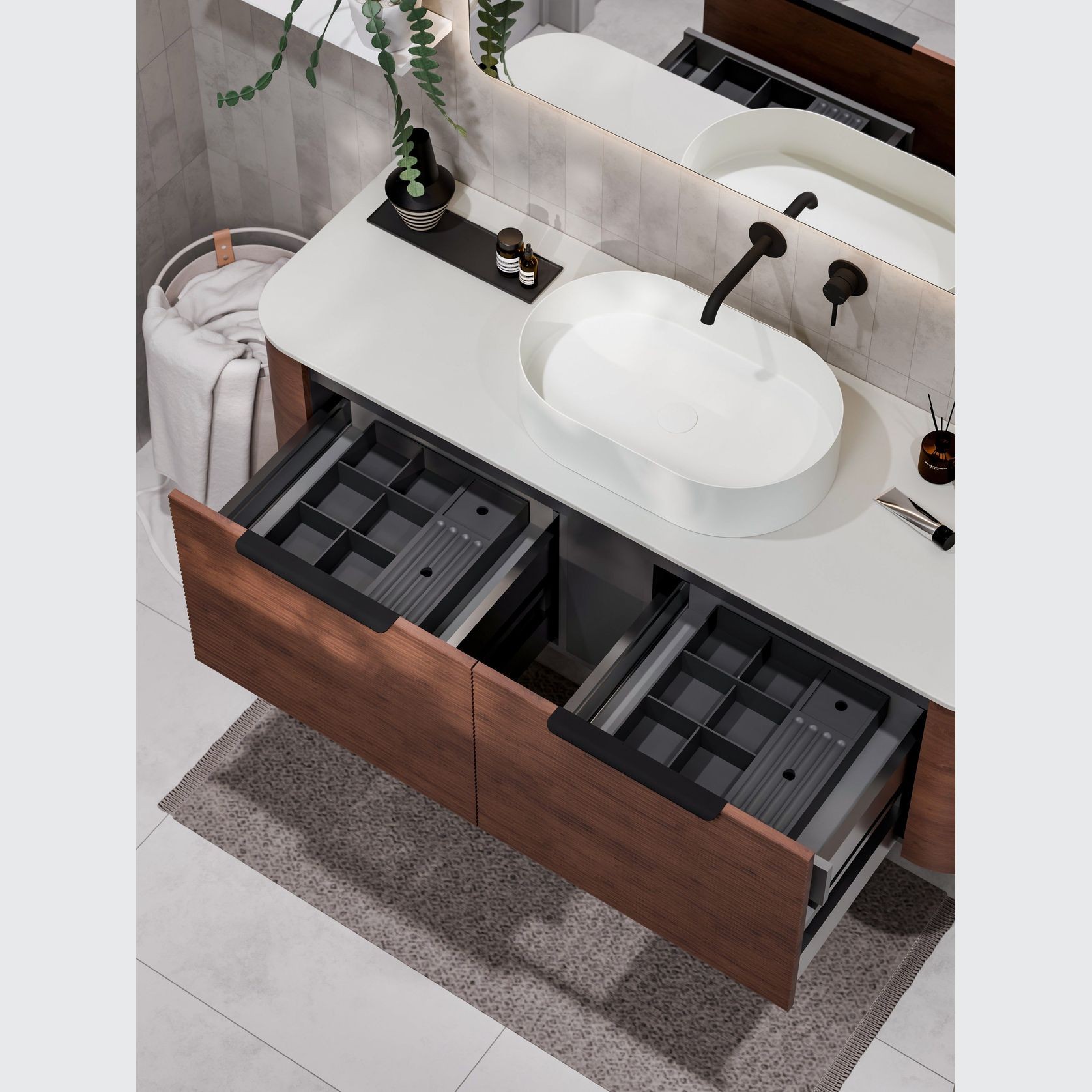 Nature 1500 Vanity | Inset Basin & Orchard Drawer Front gallery detail image