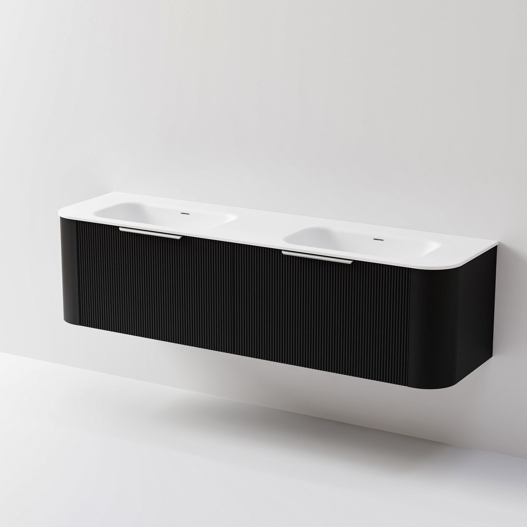 Nature 1800 Vanity | Double Inset Basin & Pillar Drawer Front gallery detail image