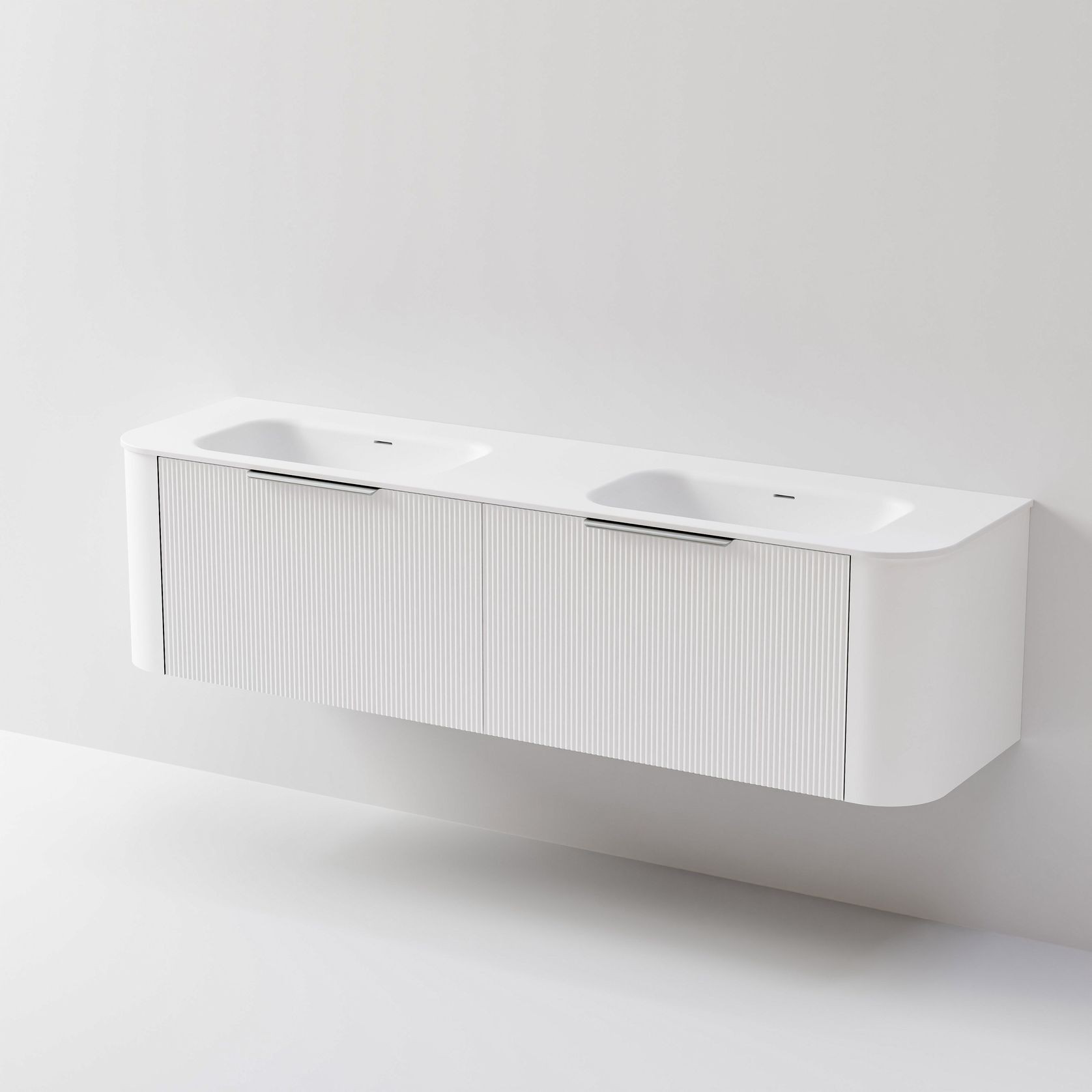 Nature 1800 Vanity | Double Inset Basin & Pillar Drawer Front gallery detail image