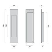 Mardeco 'M' Series Flush Pull Brushed Nickel for Timber and Aluminum Sliding Double Doors BN8002/190 *Single* gallery detail image
