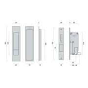 Mardeco 'M' Series Flush Pull Privacy Set Bronze for Sliding Doors BR8004SET gallery detail image
