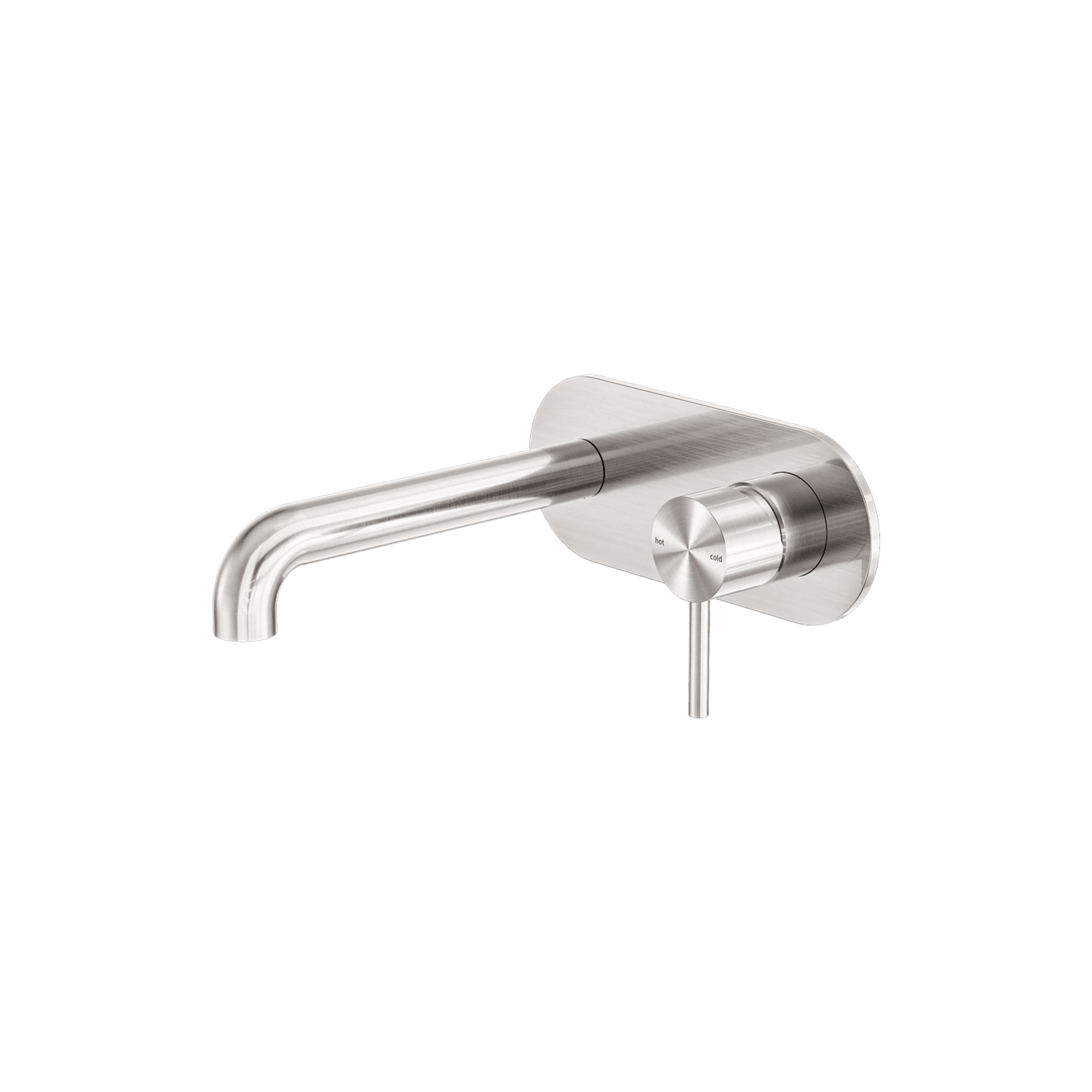 Zen SS316L Wall Basin/Bath Mixer Separate Back Plate 185mm Spout | Brushed Nickel gallery detail image