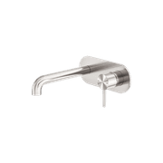 Zen SS316L Wall Basin/Bath Mixer 185mm Spout | Brushed Nickel gallery detail image
