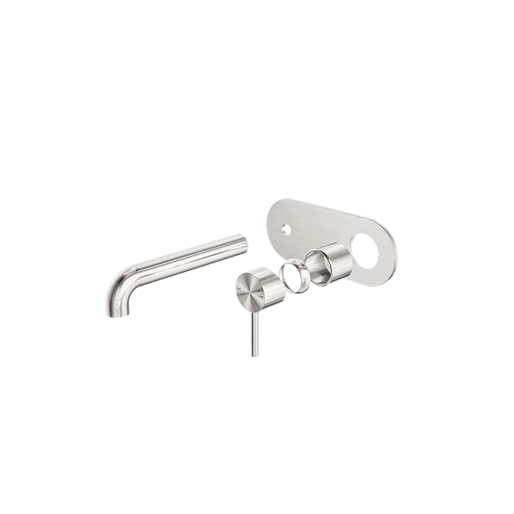 Zen SS316L Wall Basin/Bath Mixer 185mm Spout Trim Kits | Brushed Nickel gallery detail image
