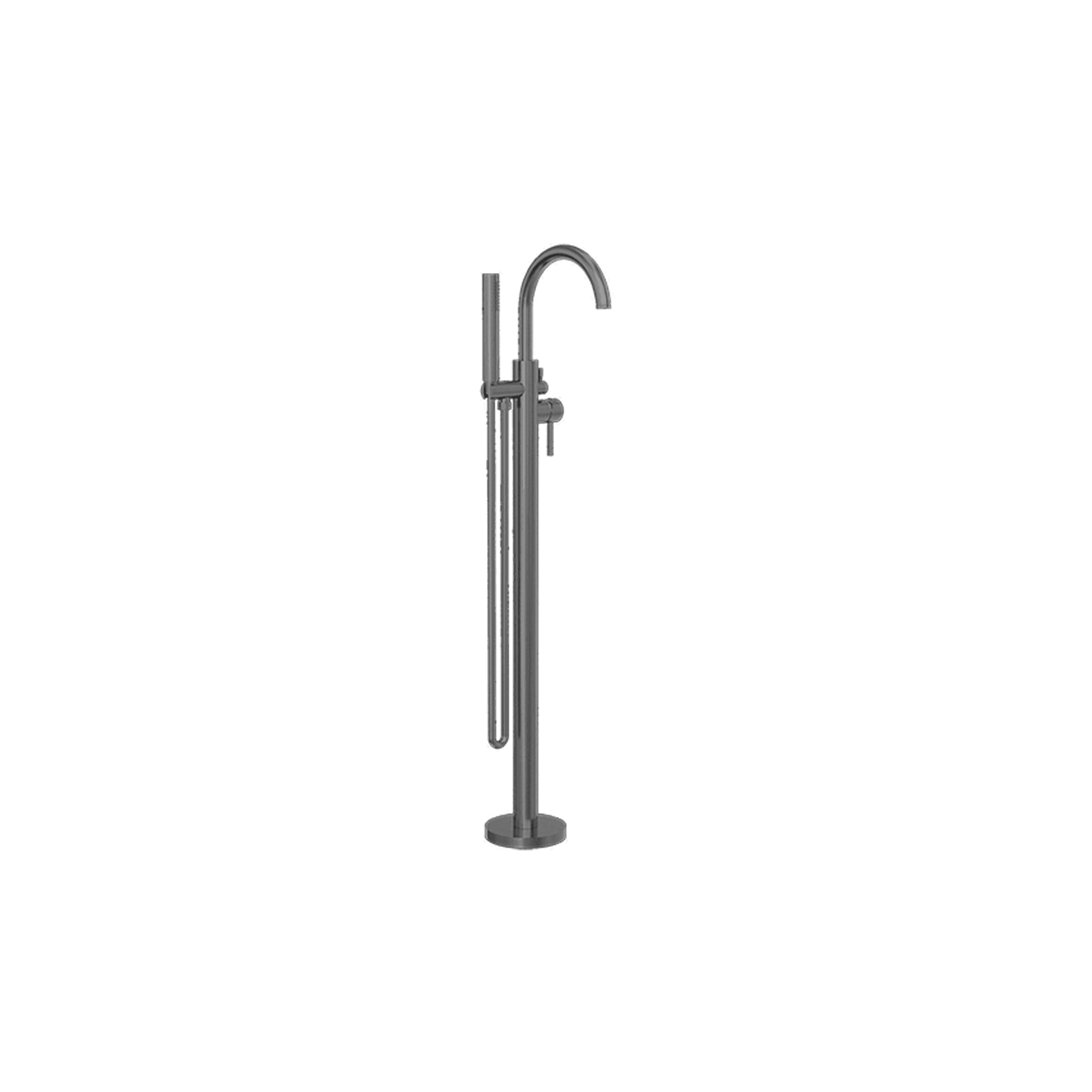 Mecca Round Freestanding Mixer With Hand Shower Gun Metal gallery detail image