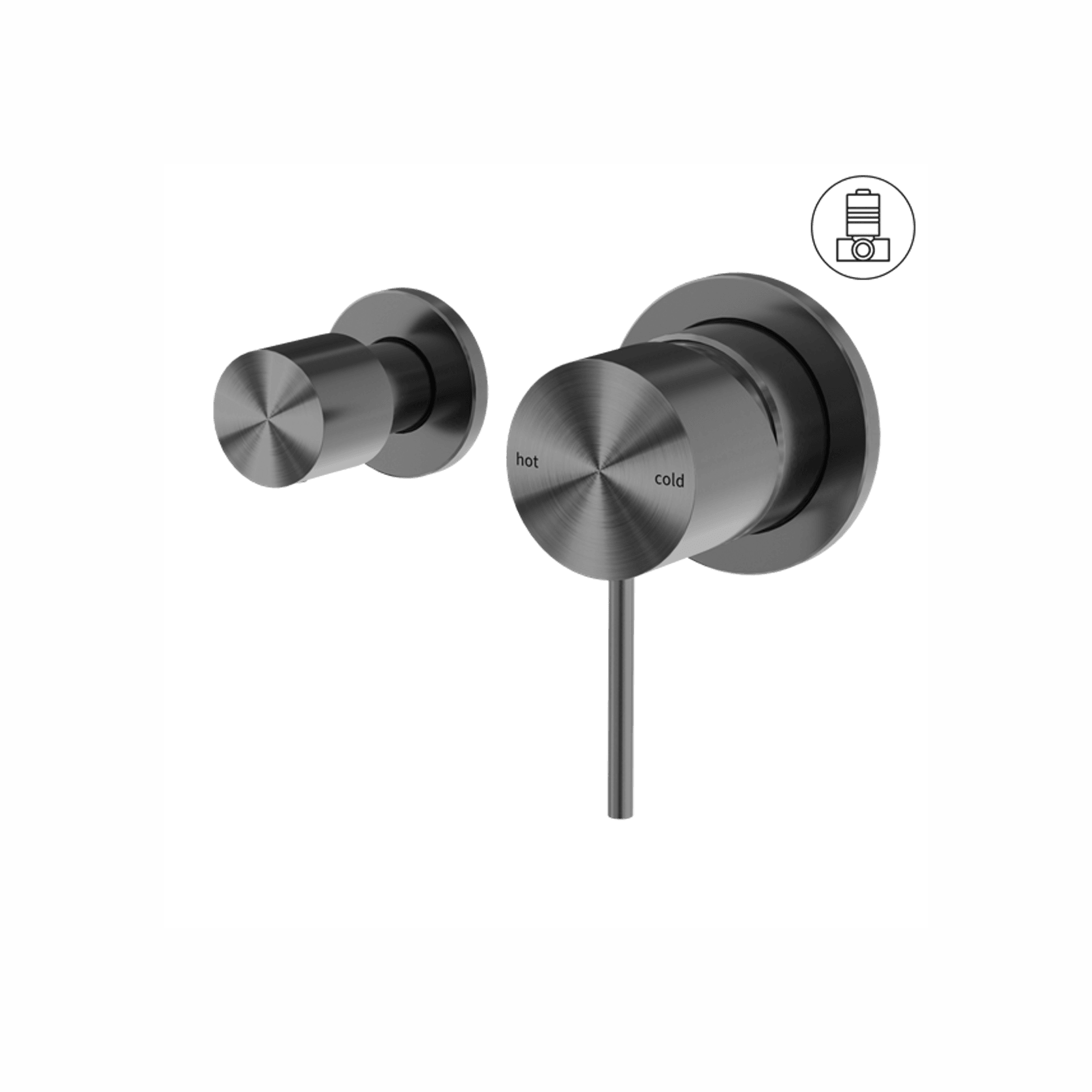 Mecca Shower Mixer With Horizontal 2 Way Divertor Gun Metal gallery detail image
